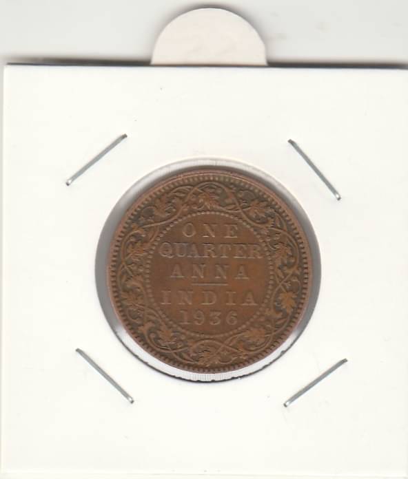 COIN AND HERITAGE GALLERY - ONE QUARTER ANNA 1936 GEORGE -V-TH KING 1 Numismatic Coins COIN AND HERITAGE GALLERY - ONE QUARTER ANNA 1936 GEORGE -V-TH KING 1 Numismatic Coins