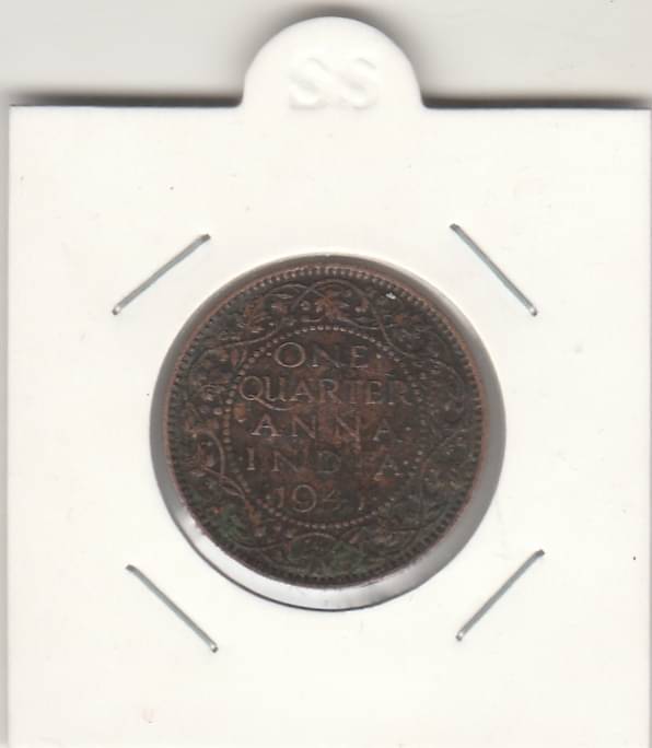 COIN AND HERITAGE GALLERY - ONE QUARTER ANNA 1941 RARE ,GEORGE -VITH 1 Numismatic Coins COIN AND HERITAGE GALLERY - ONE QUARTER ANNA 1941 RARE ,GEORGE -VITH 1 Numismatic Coins