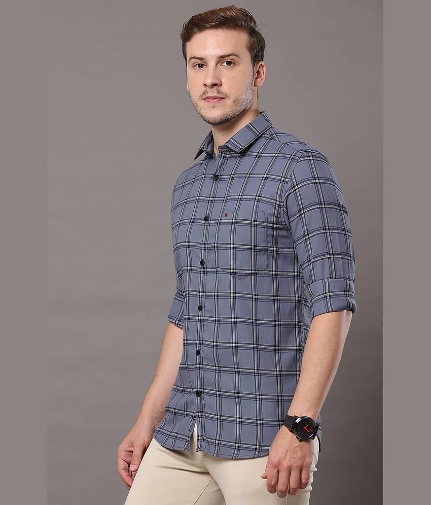 Cool Colors - Grey 100% Cotton Slim Fit Men's Casual Shirt ( Pack of 1 )