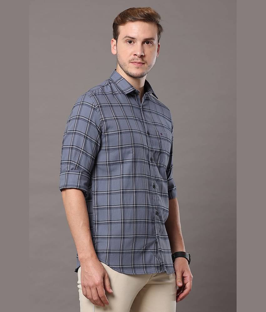 Cool Colors - Grey 100% Cotton Slim Fit Men's Casual Shirt ( Pack of 1 )