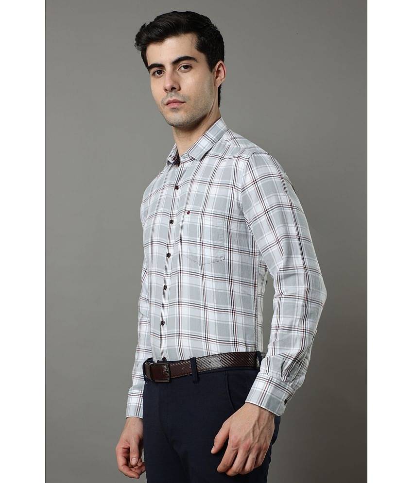 Cool Colors - Grey 100% Cotton Slim Fit Men's Casual Shirt ( Pack of 1 )
