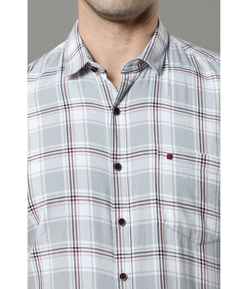 Cool Colors - Grey 100% Cotton Slim Fit Men's Casual Shirt ( Pack of 1 )