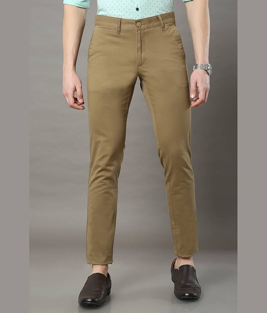 Cool Colors Khaki Slim Chinos ( Pack of 1 )