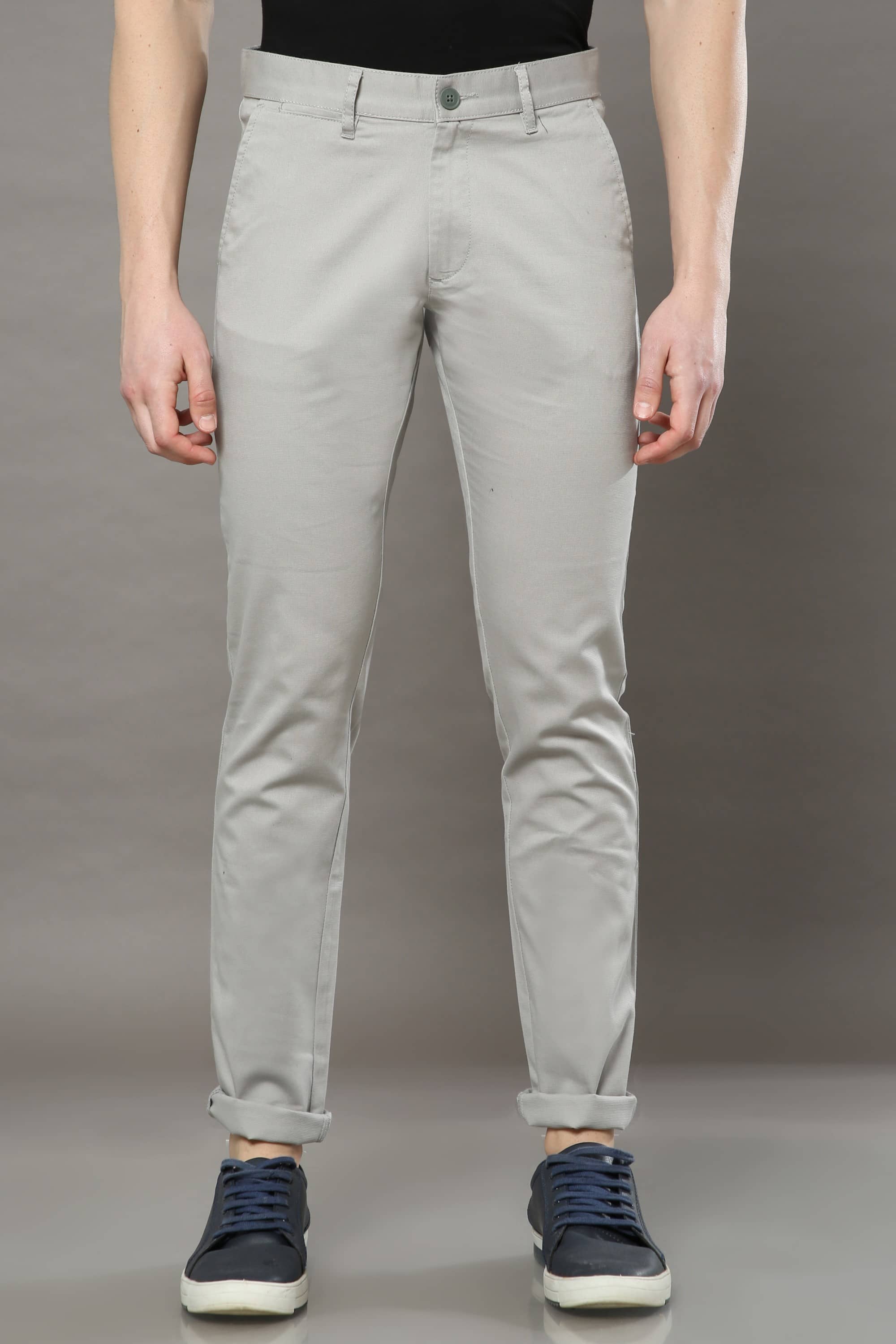 Cool Colors Light Grey Slim Chinos ( Pack of 1 ) - Trousers | Buy online on ZillyBuy