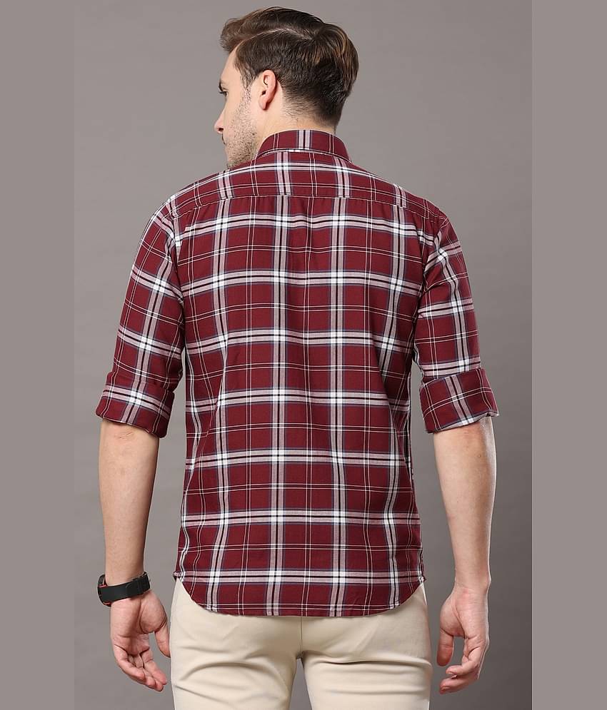 Cool Colors - Maroon 100% Cotton Slim Fit Men's Casual Shirt ( Pack of 1 )