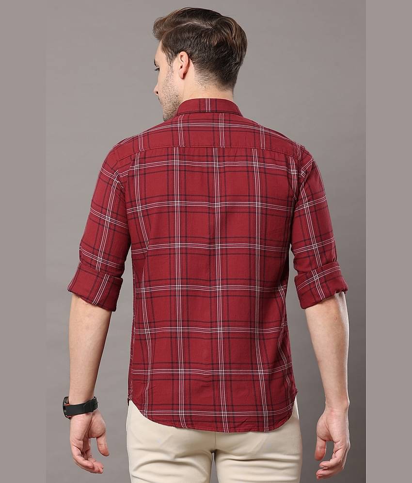 Cool Colors - Maroon 100% Cotton Slim Fit Men's Casual Shirt ( Pack of 1 )