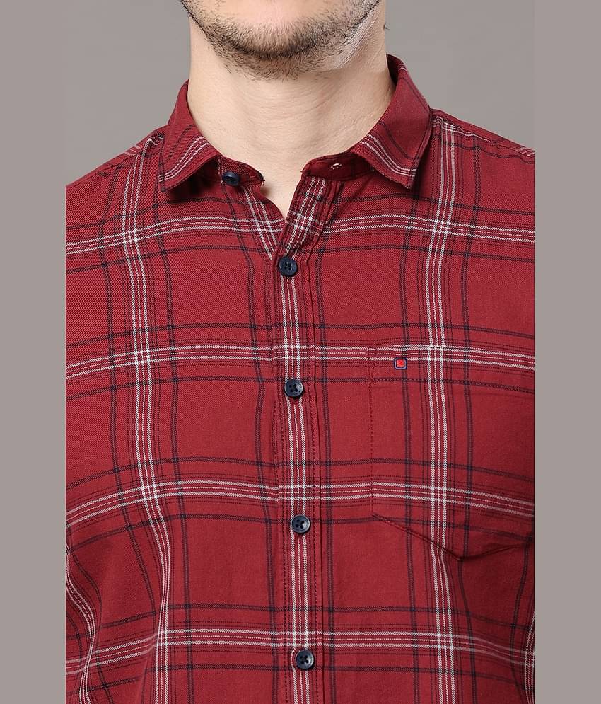 Cool Colors - Maroon 100% Cotton Slim Fit Men's Casual Shirt ( Pack of 1 )