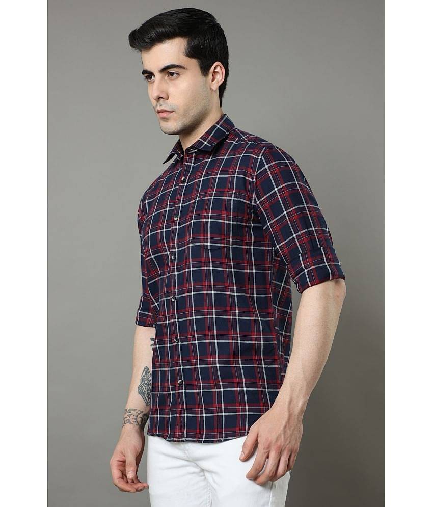 Cool Colors - Navy 100% Cotton Slim Fit Men's Casual Shirt ( Pack of 1 )