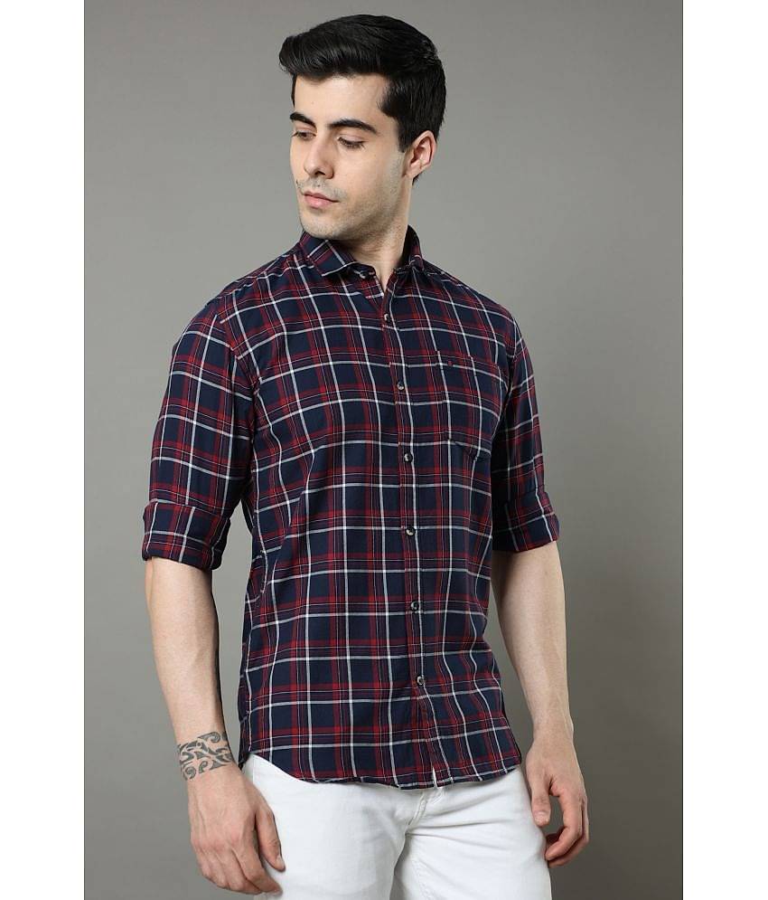 Cool Colors - Navy 100% Cotton Slim Fit Men's Casual Shirt ( Pack of 1 )