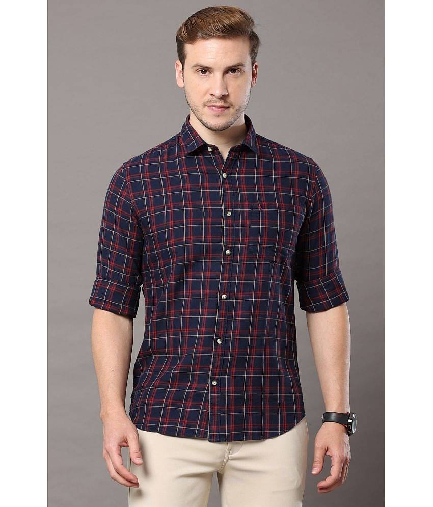 Cool Colors - Navy 100% Cotton Slim Fit Men's Casual Shirt ( Pack of 1 )