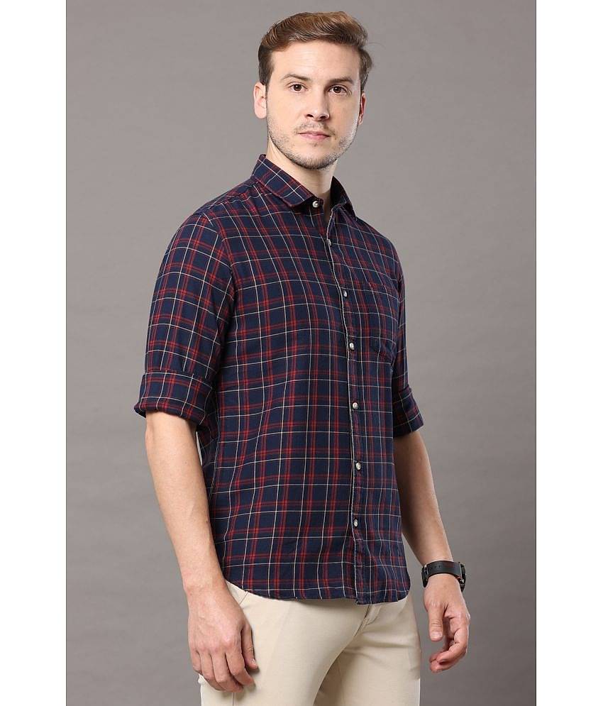 Cool Colors - Navy 100% Cotton Slim Fit Men's Casual Shirt ( Pack of 1 )