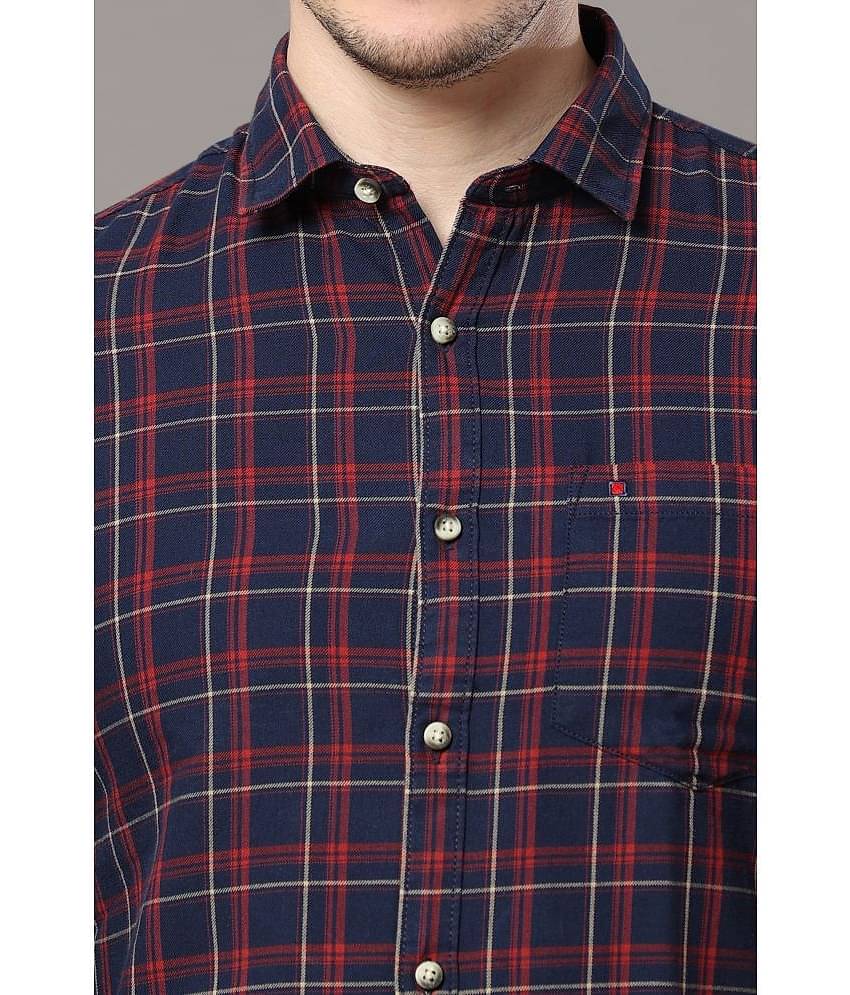 Cool Colors - Navy 100% Cotton Slim Fit Men's Casual Shirt ( Pack of 1 )