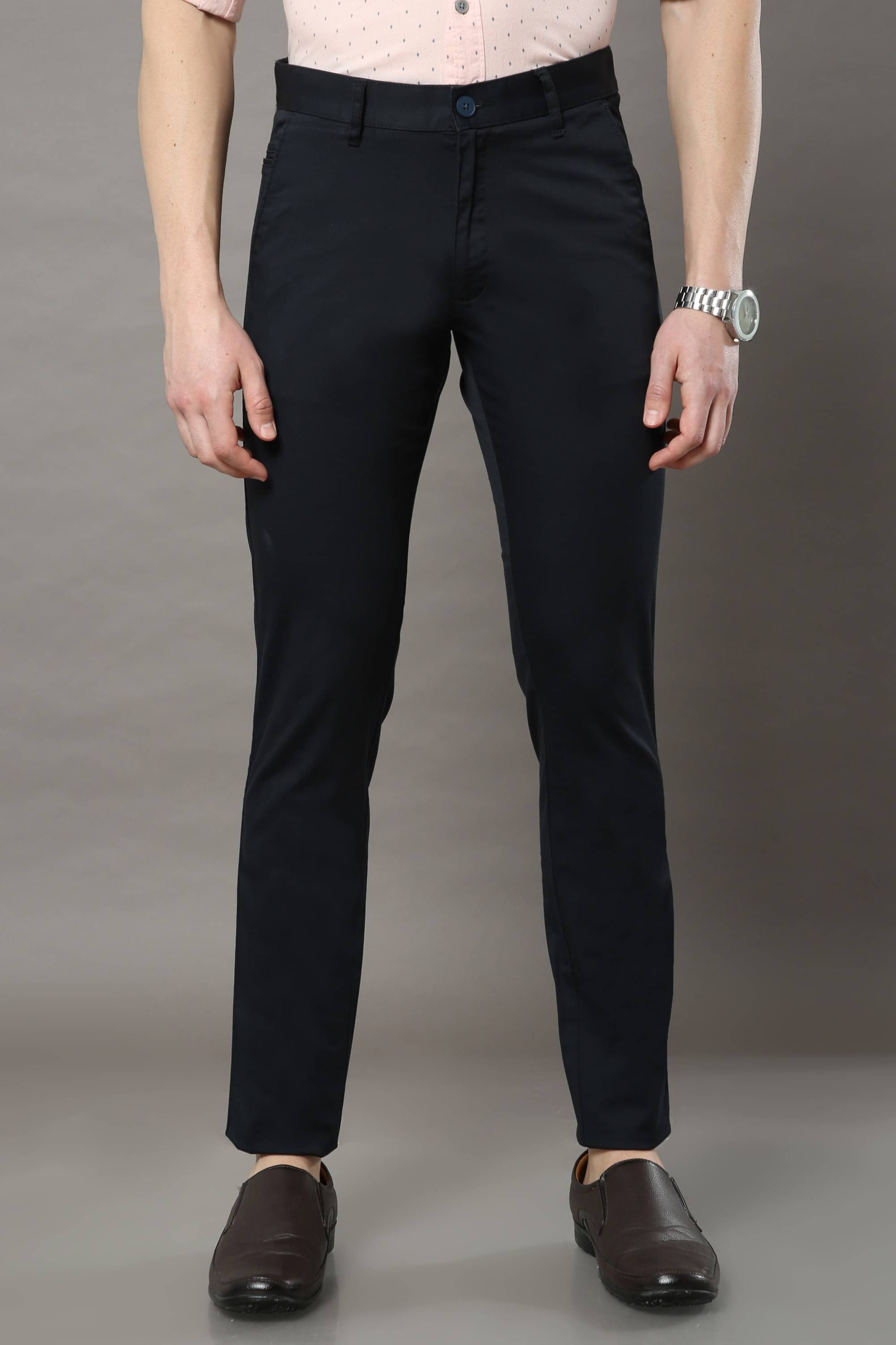     			Cool Colors Navy Blue Slim Chinos ( Pack of 1 )