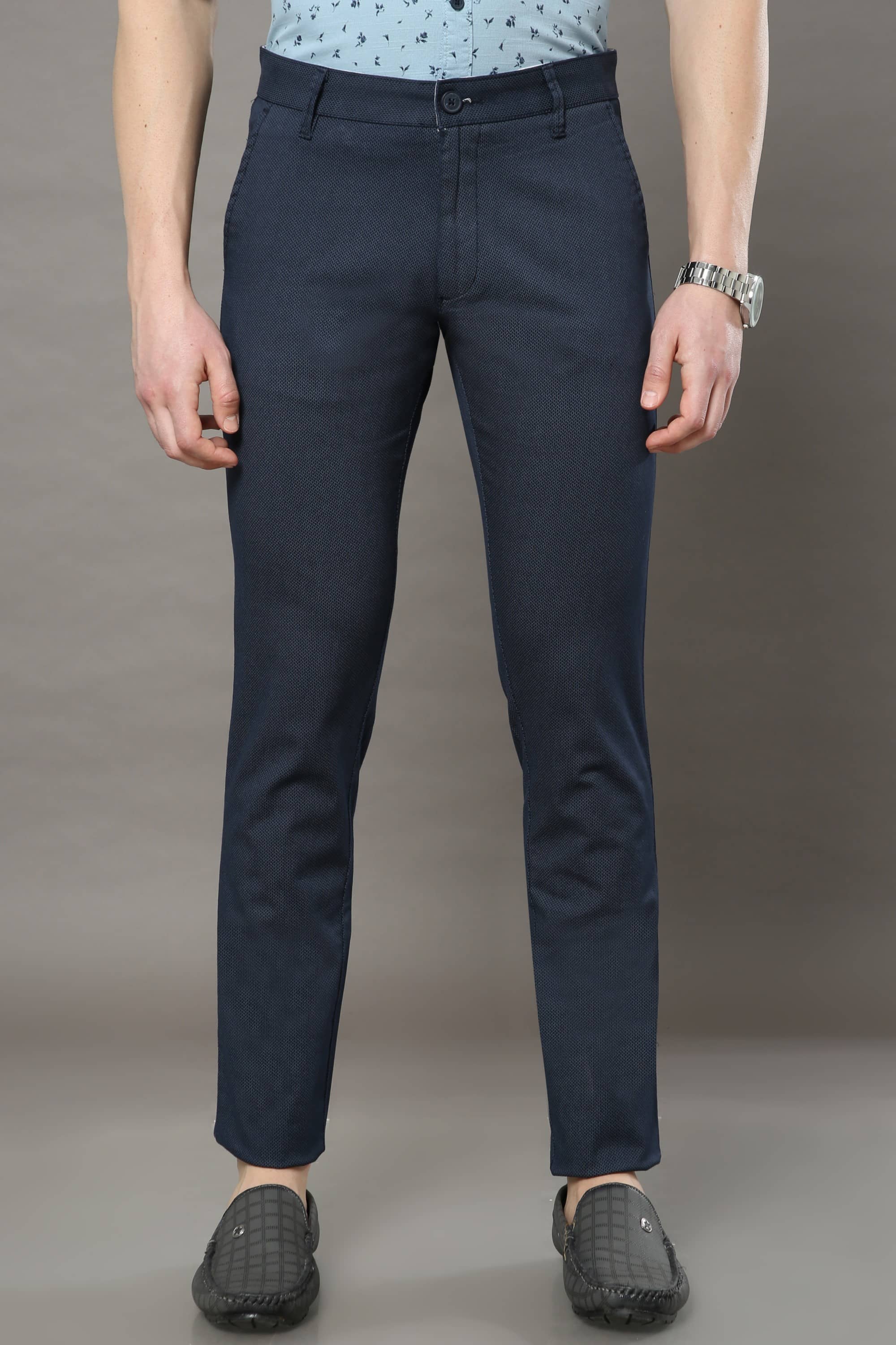 Cool Colors Navy Blue Slim Chinos ( Pack of 1 ) - Trousers | Buy online on ZillyBuy
