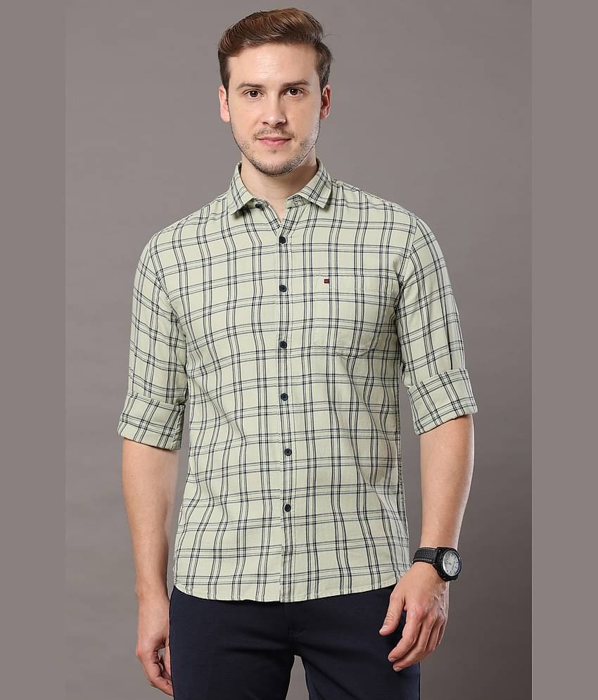 Cool Colors - Olive 100% Cotton Slim Fit Men's Casual Shirt ( Pack of 1 )
