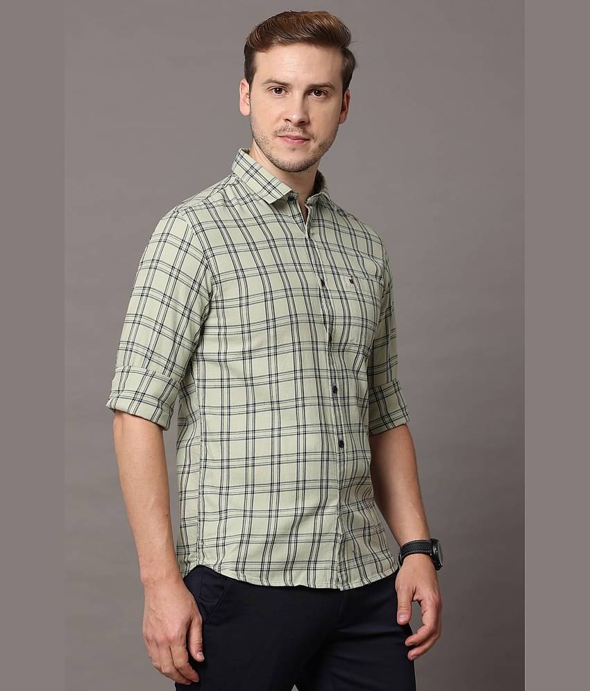 Cool Colors - Olive 100% Cotton Slim Fit Men's Casual Shirt ( Pack of 1 )