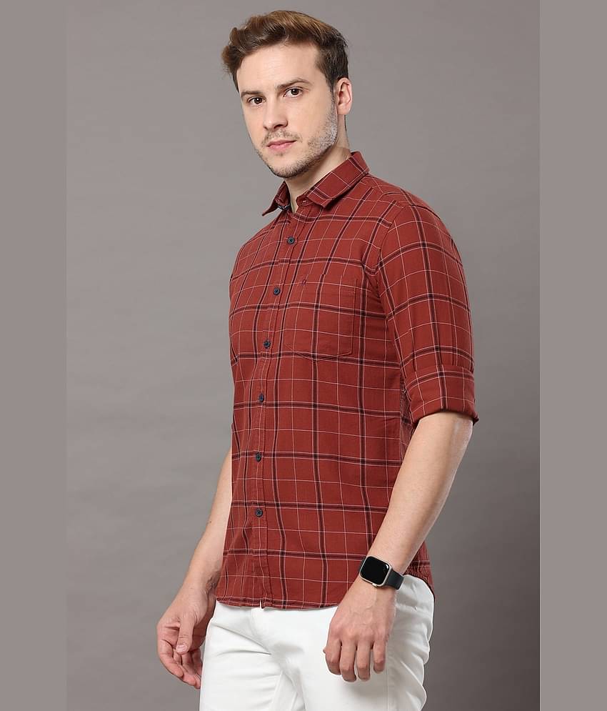 Cool Colors - Rust 100% Cotton Slim Fit Men's Casual Shirt ( Pack of 1 )