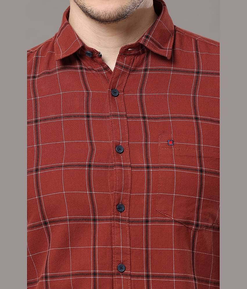 Cool Colors - Rust 100% Cotton Slim Fit Men's Casual Shirt ( Pack of 1 )
