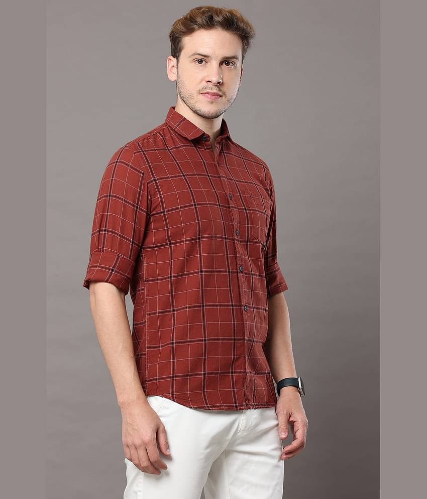 Cool Colors - Rust 100% Cotton Slim Fit Men's Casual Shirt ( Pack of 1 )