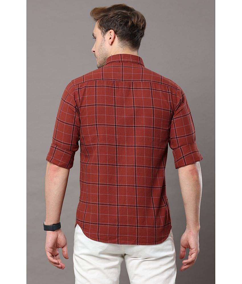 Cool Colors - Rust 100% Cotton Slim Fit Men's Casual Shirt ( Pack of 1 )