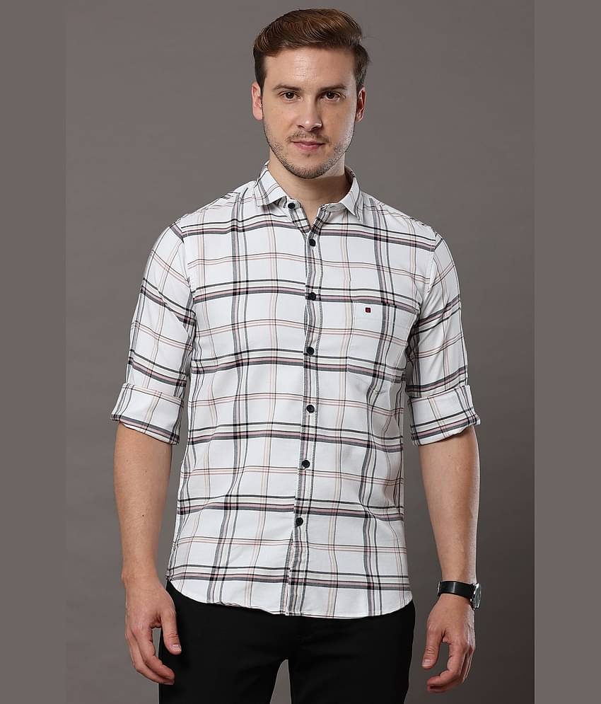 Cool Colors - White 100% Cotton Slim Fit Men's Casual Shirt ( Pack of 1 )