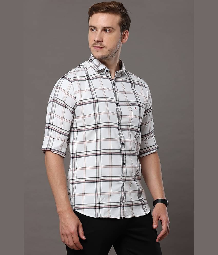 Cool Colors - White 100% Cotton Slim Fit Men's Casual Shirt ( Pack of 1 )