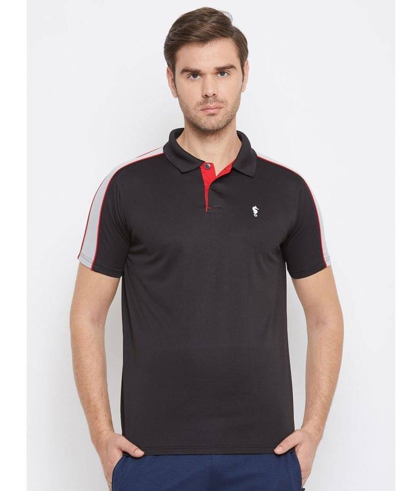     			EPPE Pack of 1 Polyester Regular Fit Colorblock Half Sleeves Men's Polo T Shirt ( Black )