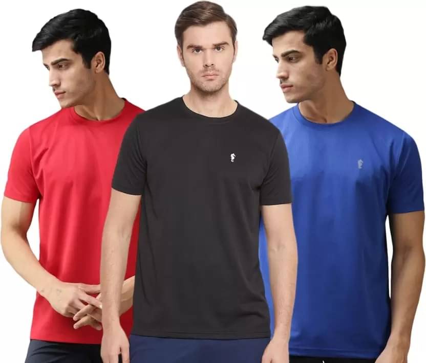     			EPPE Pack of 3 Polyester Regular Fit Men's T-Shirt ( Red )