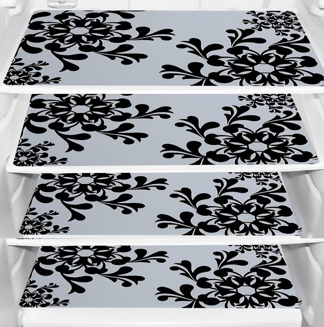 PVC Printed Rectangular Fridge Mats 29x44 cms ( Pack of 4 ) Multicolor PVC Printed Rectangular Fridge Mats 29x44 cms ( Pack of 4 ) Multicolor
