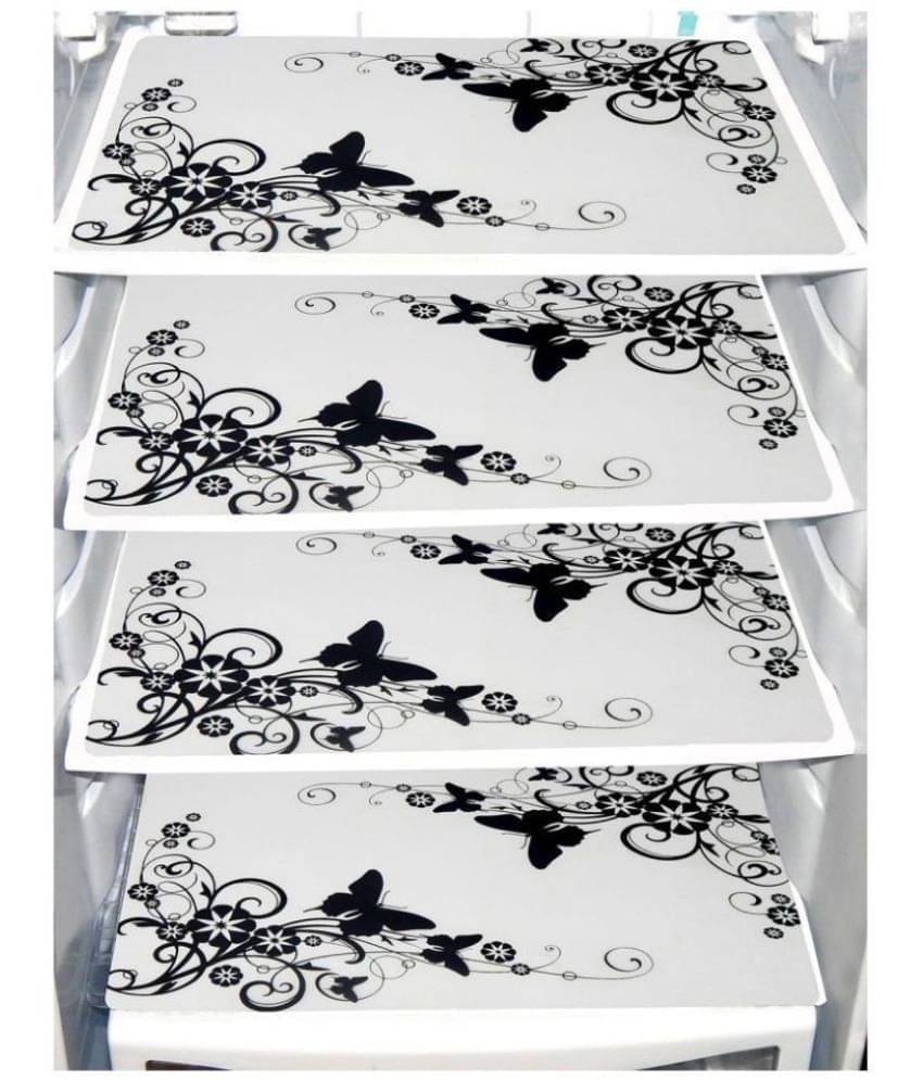 PVC Printed Rectangular Fridge Mats 29x44 cms ( Pack of 4 ) Multicolor PVC Printed Rectangular Fridge Mats 29x44 cms ( Pack of 4 ) Multicolor