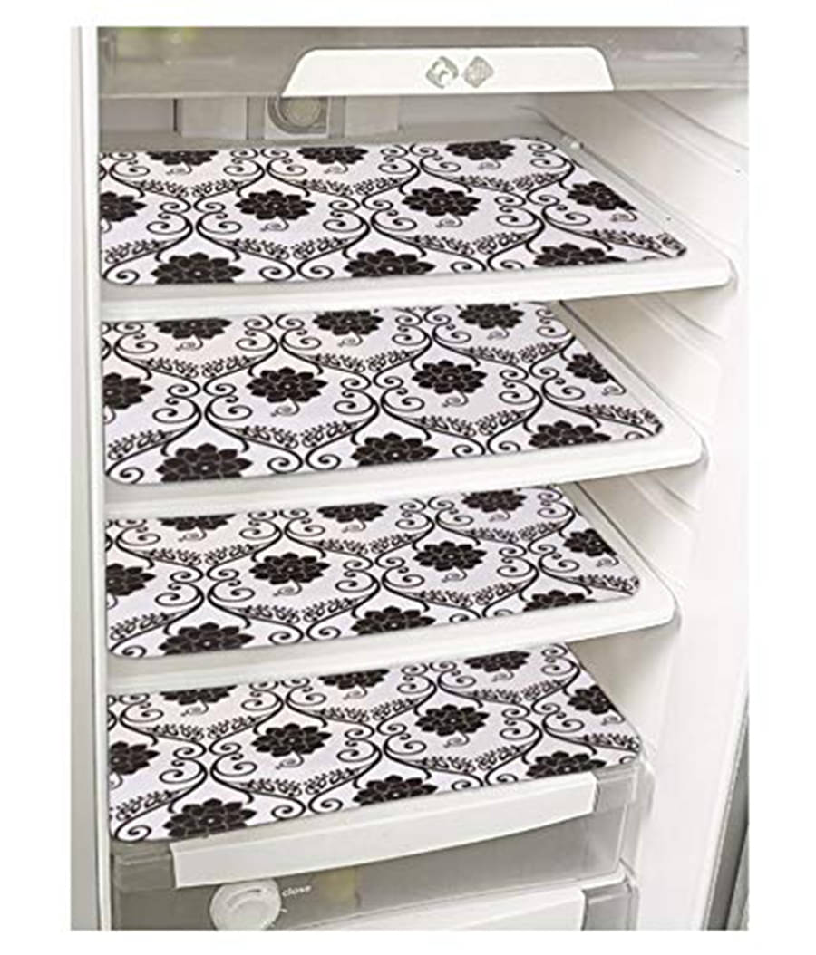     			PVC Printed Rectangular Fridge Mats 29x44 cms ( Pack of 4 ) Multicolor