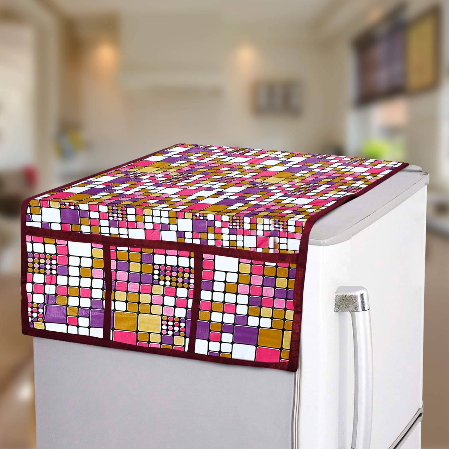     			PVC Fridge Top Cover 53x99 Cm (Pack of 1) - Multicolor