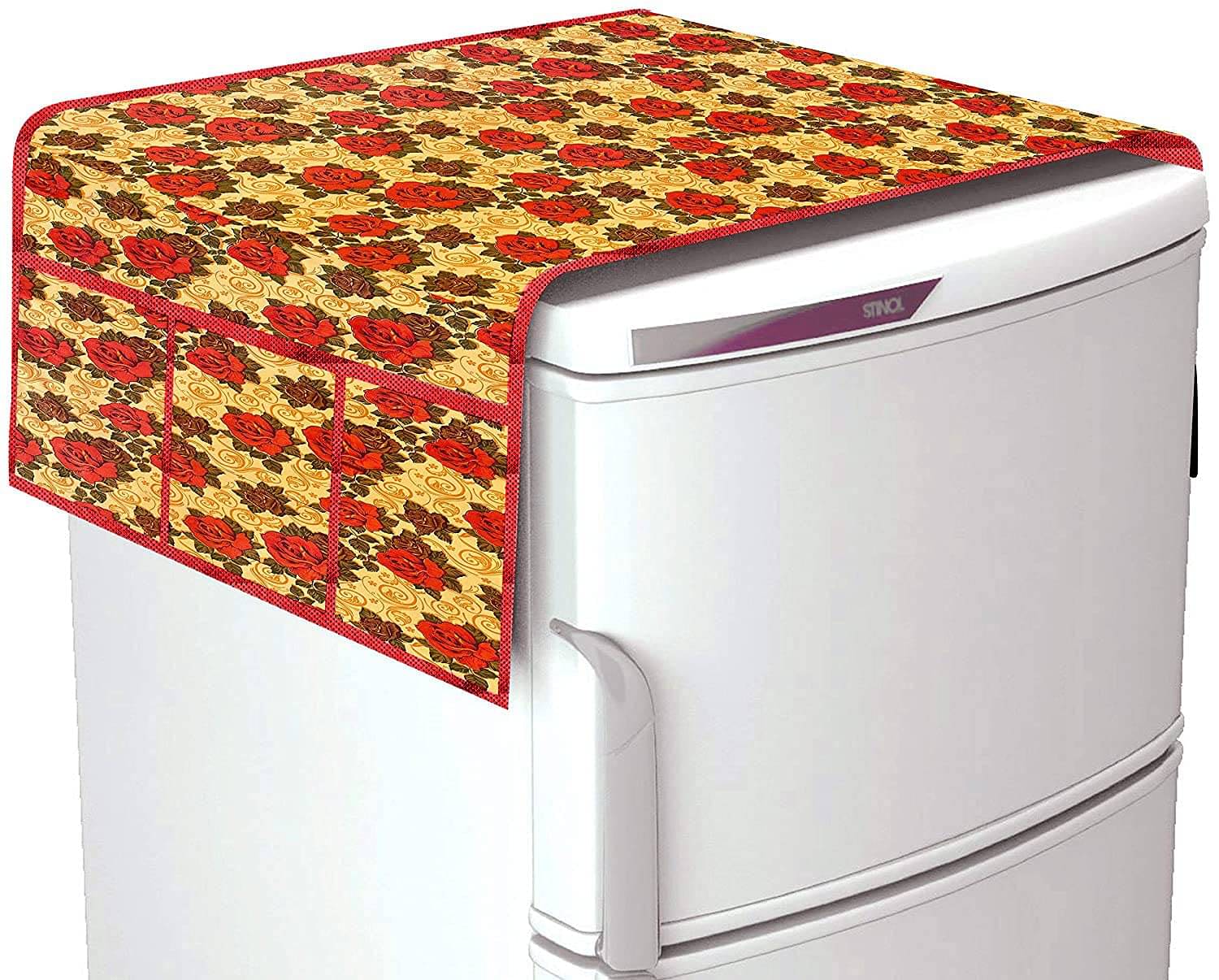     			Polyester Fridge Top Cover 55x97 Cm (Pack of 1) - Yellow