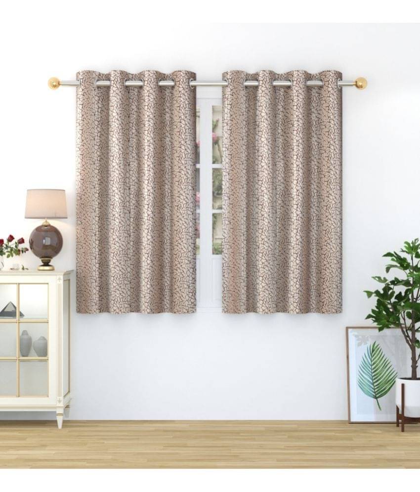 Homefab India Abstract Blackout Eyelet Window Curtain 5ft (Pack of 2) - Brown Homefab India Abstract Blackout Eyelet Window Curtain 5ft (Pack of 2) - Brown
