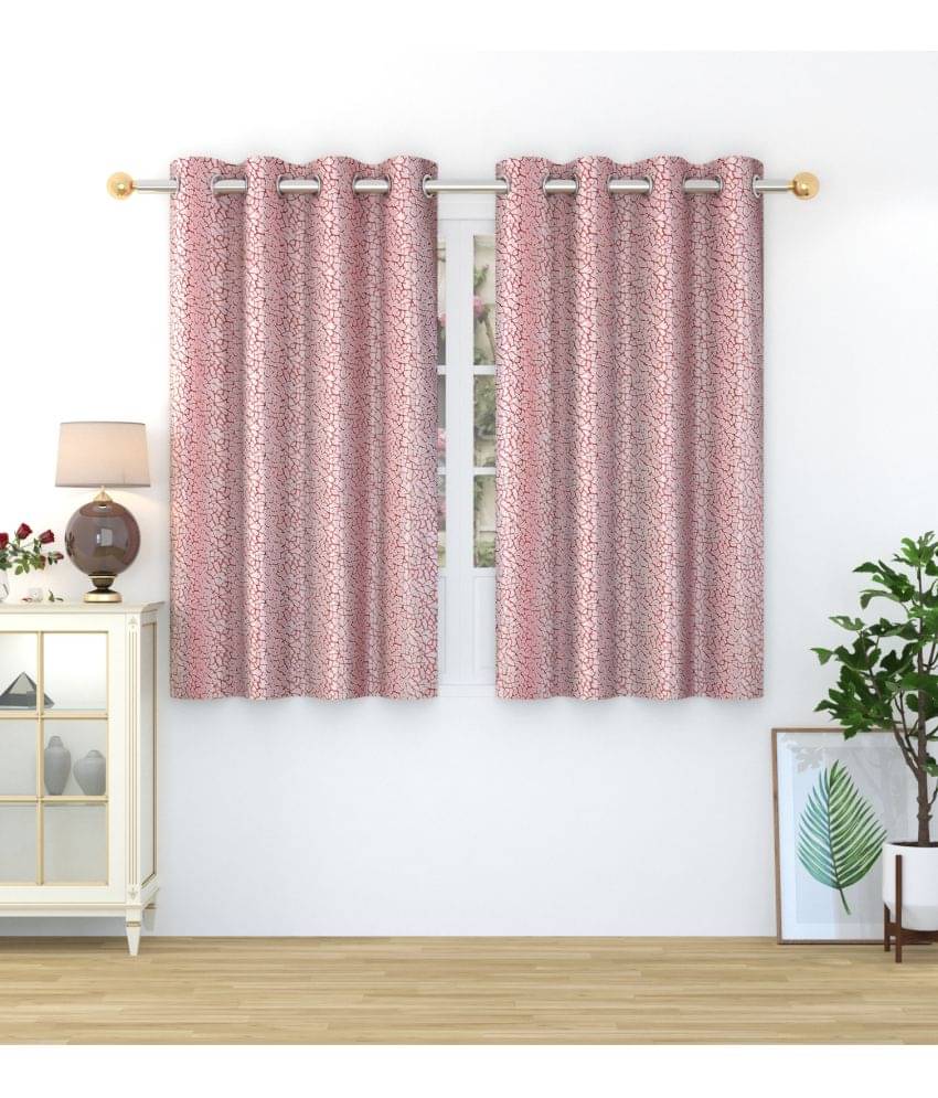 Homefab India Abstract Blackout Eyelet Window Curtain 5ft (Pack of 2) - Maroon Homefab India Abstract Blackout Eyelet Window Curtain 5ft (Pack of 2) - Maroon