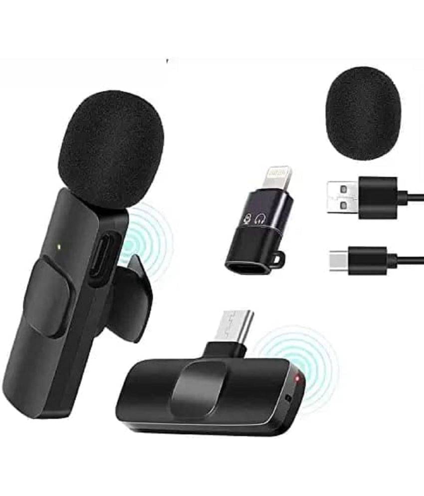     			Hybite K8 Wireless Collar Mic for Type-C Android Cell Phone,Tablets & iPhone Supported Lavalier Microphone, Noise Reduction Lapel Mike -Shoots,Youtubers, Video Recording,Facebook,Live Stream