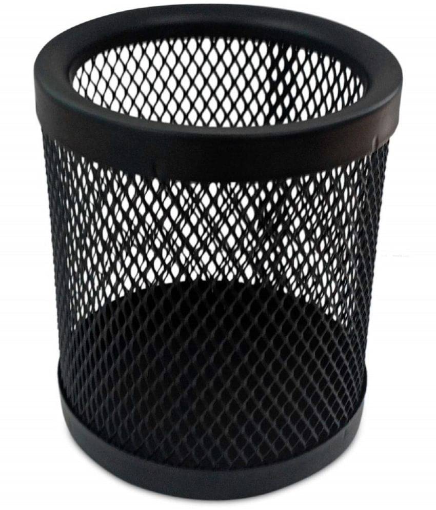     			JELLIFY 1 Compartments Metal Single Round Mesh Metal Pen Pencil Holder Table Desk Organizer for Office,Home  (Black)