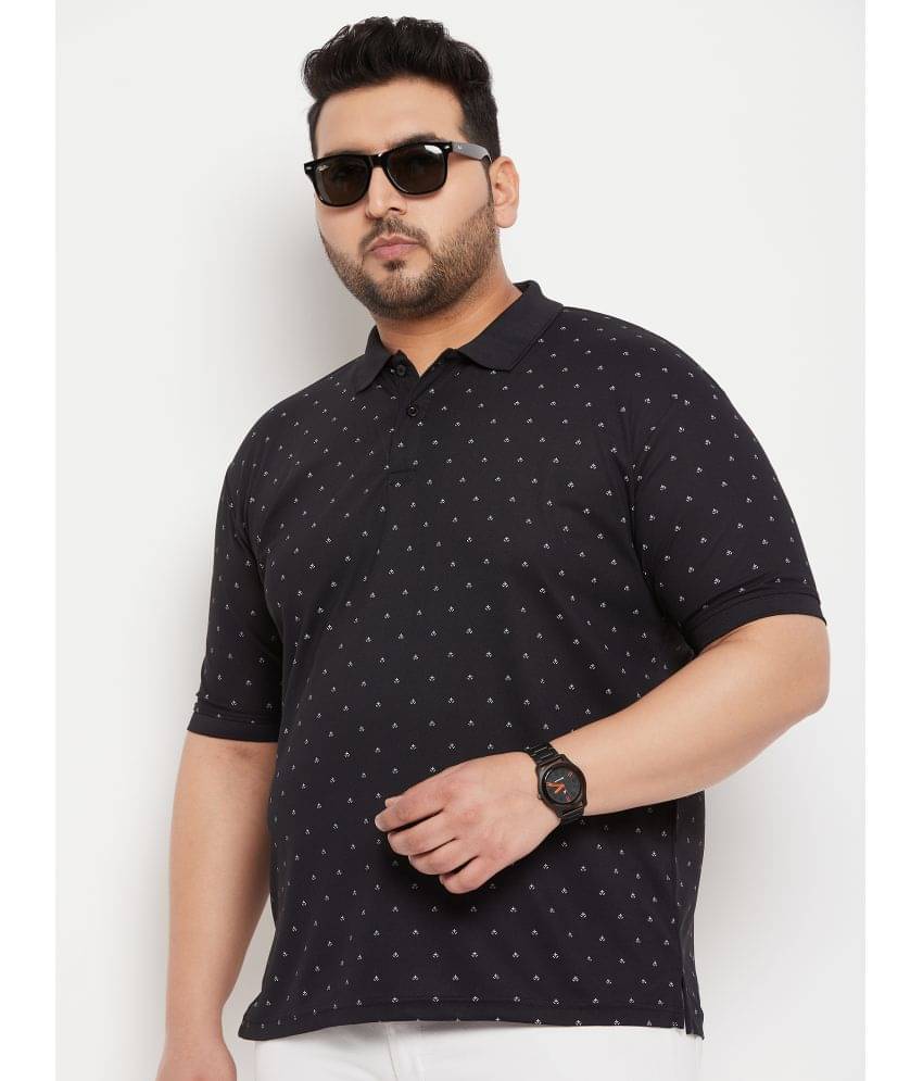     			MXN Pack of 1 Cotton Blend Regular Fit Printed Half Sleeves Men's Polo T Shirt ( Black )