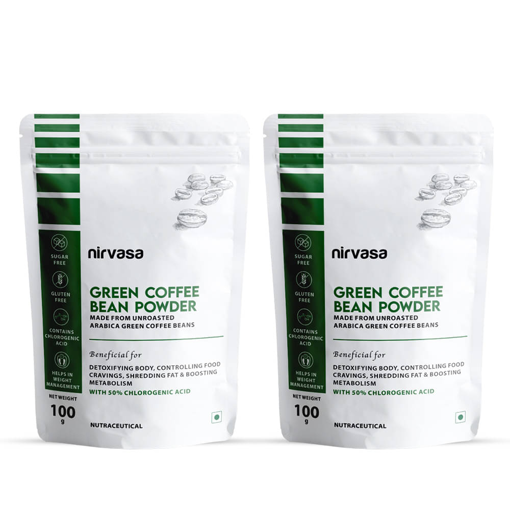     			Nirvasa Green Coffee Powder, For Weight Management, enriched with Raw Unroasted Arabica Green Coffee Powder, Vegan, Sugar Free, NON-GMO 2B (2 X 100g)