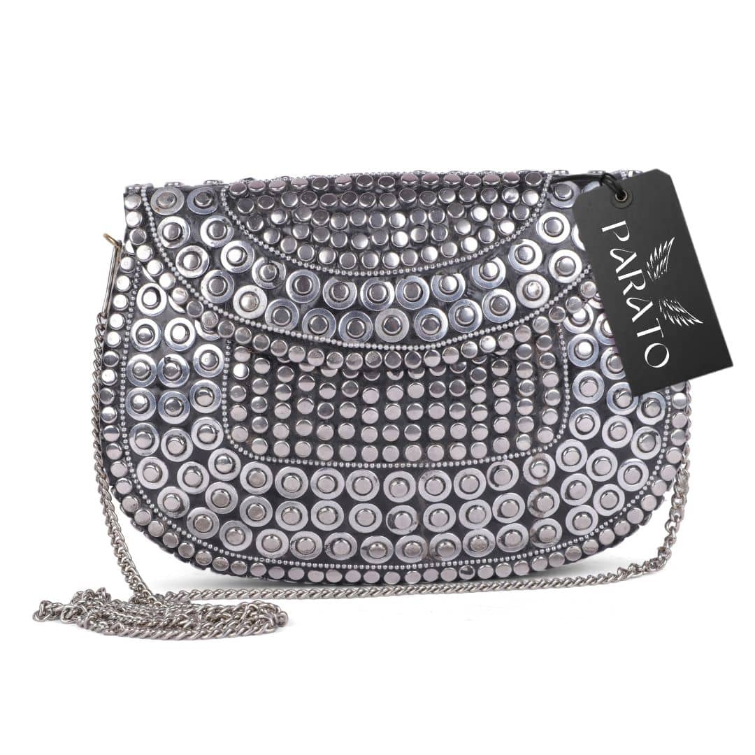 PARATO - Silver Metal Crossbody - Handbags | Buy online on ZillyBuy