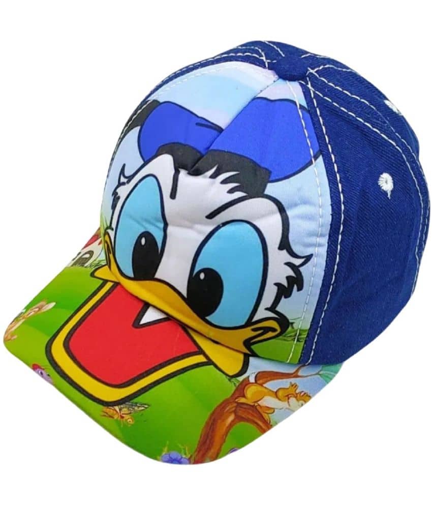 Zacharias Girl's Kids Cotton Cap kc-17-Blue (Pack of 1) (1-4 Years)