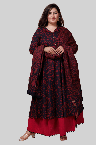 miravan - Maroon Cotton Women's Anarkali Kurti ( Pack of 1 ) - Kurtis, Tunics | Buy online on ZillyBuy