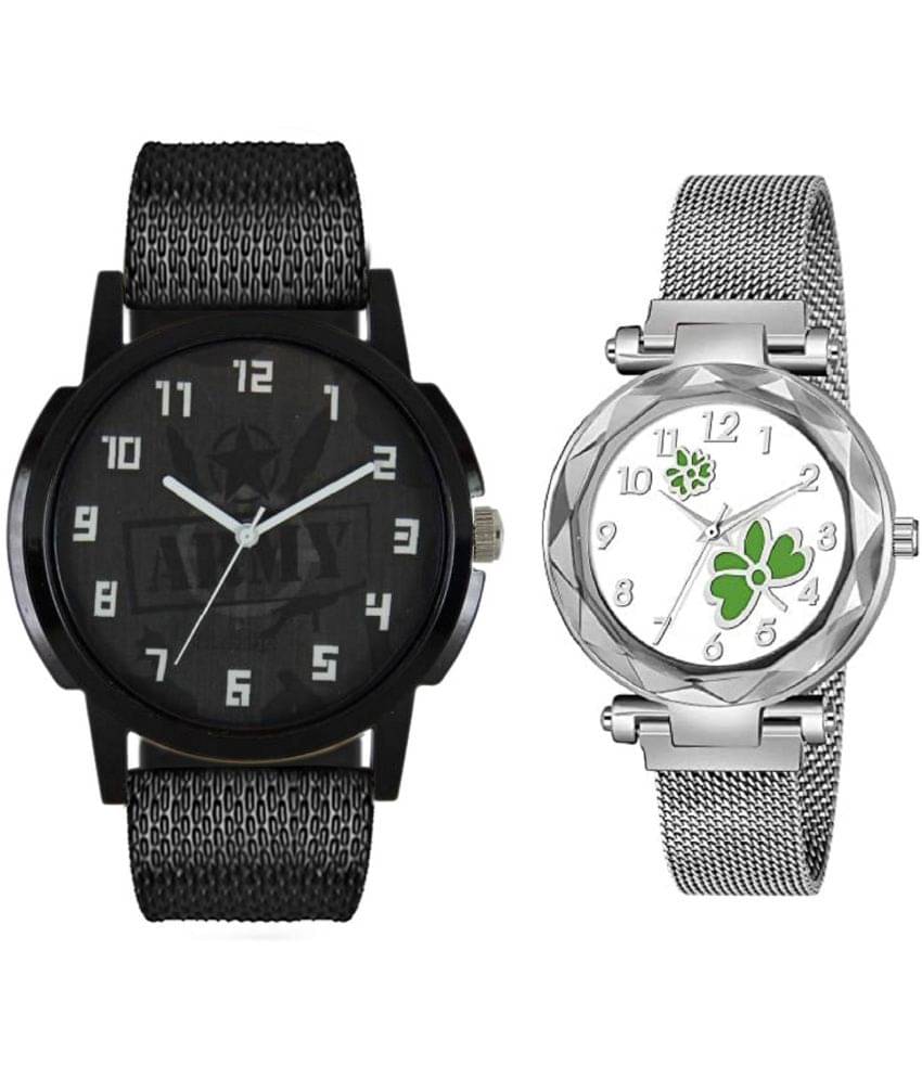     			newmen - Black Resin Analog Couple's Watch