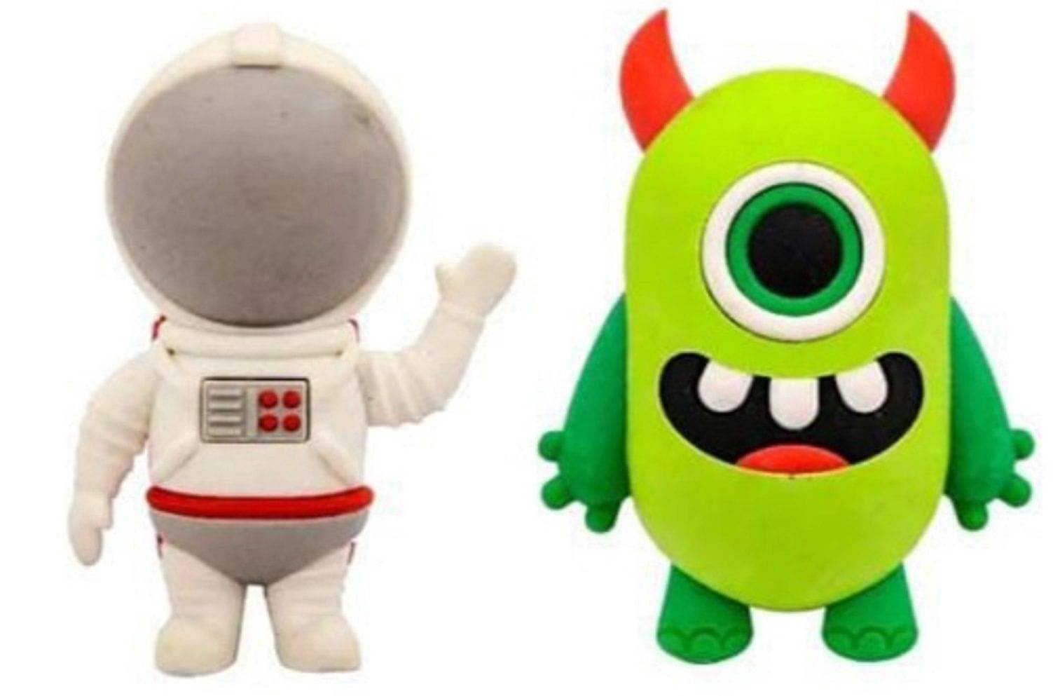     			2328 YESKART-Out Space Friends Eraser Themed Big Size 3D Erasers Best Return Gift for Boys & Girls for School ( Pack of 2)