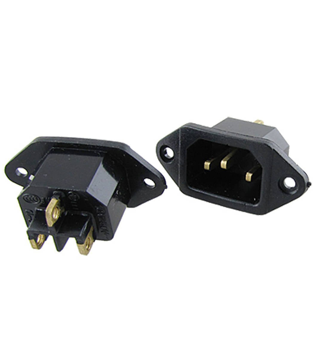     			AC 250V 10A C14 Power Replacement Rice Cooker Socket (Black) - 2 Pieces