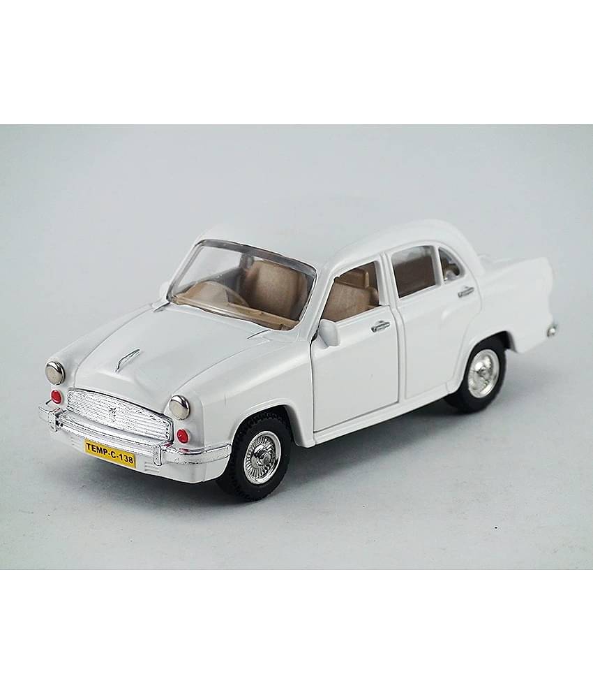 Centy Toys Classic of Ambassador Car Toy (Moris Oxford)-Kidsshub 13.3 X 5.3 X 5 cm, Weight:100gms White