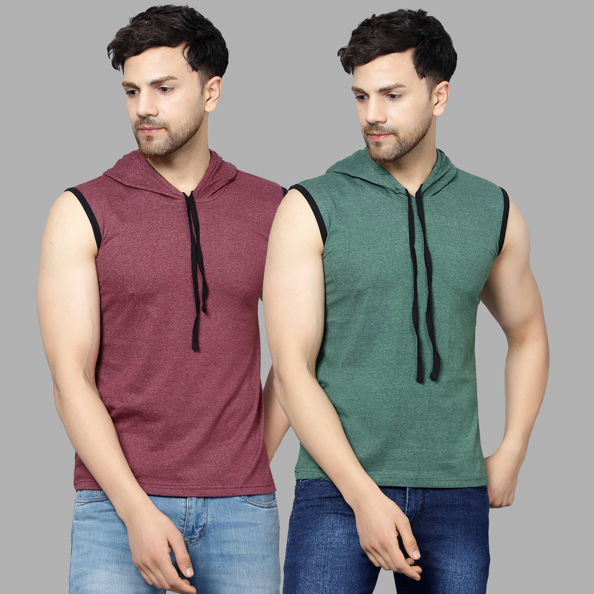 Diaz Pack of 2 Cotton Blend Regular Fit Men's T-Shirt ( Multicolor )