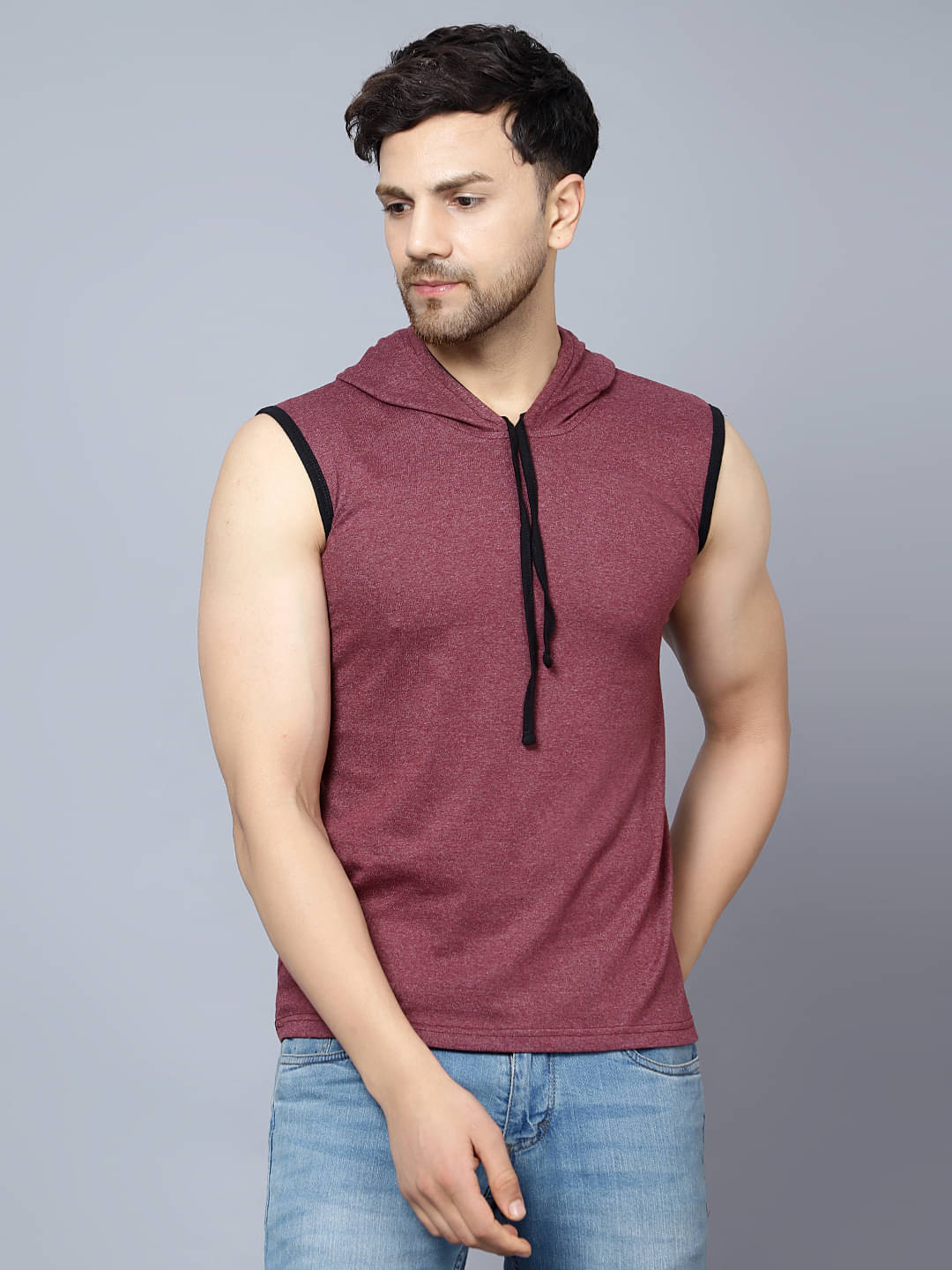     			Diaz Pack of 1 Cotton Blend Regular Fit Men's T-Shirt ( Wine )