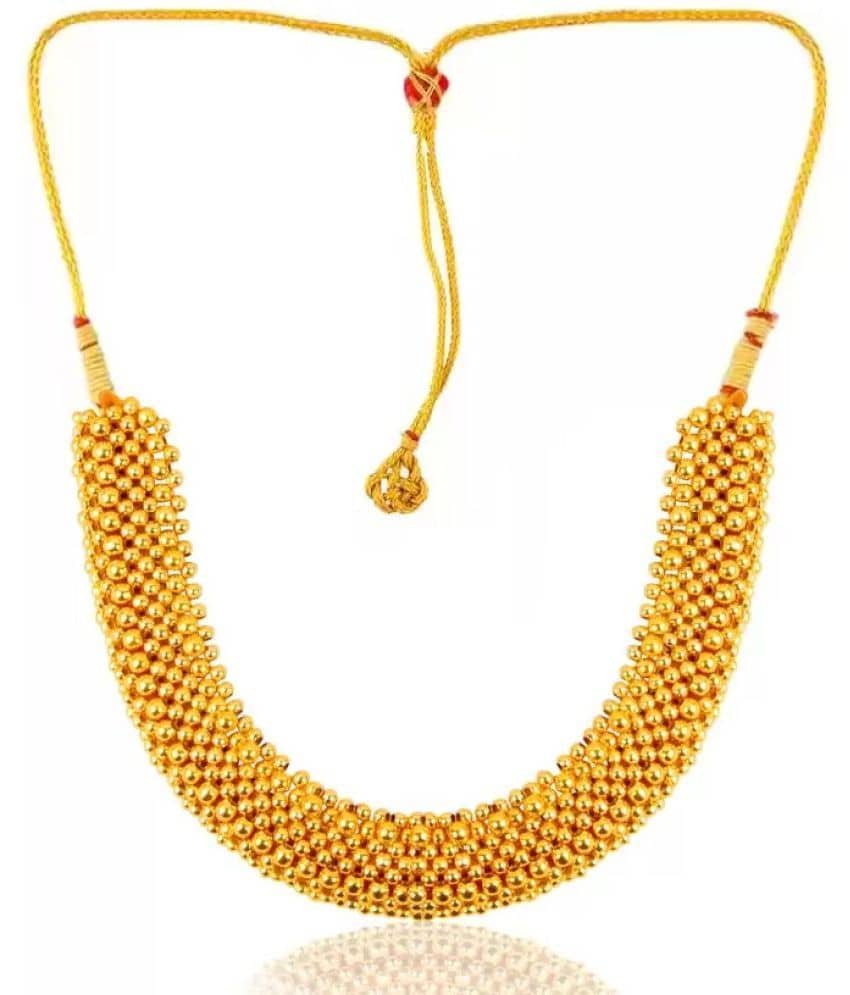 HEER COLLECTION - Golden Alloy Necklace ( Pack of 1 )