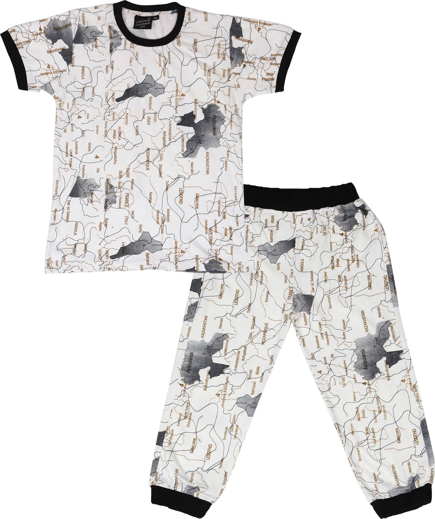     			Cremlin Clothing Pack of 1 Boys Cotton Blend Nightsuit Set ( Multi Color )